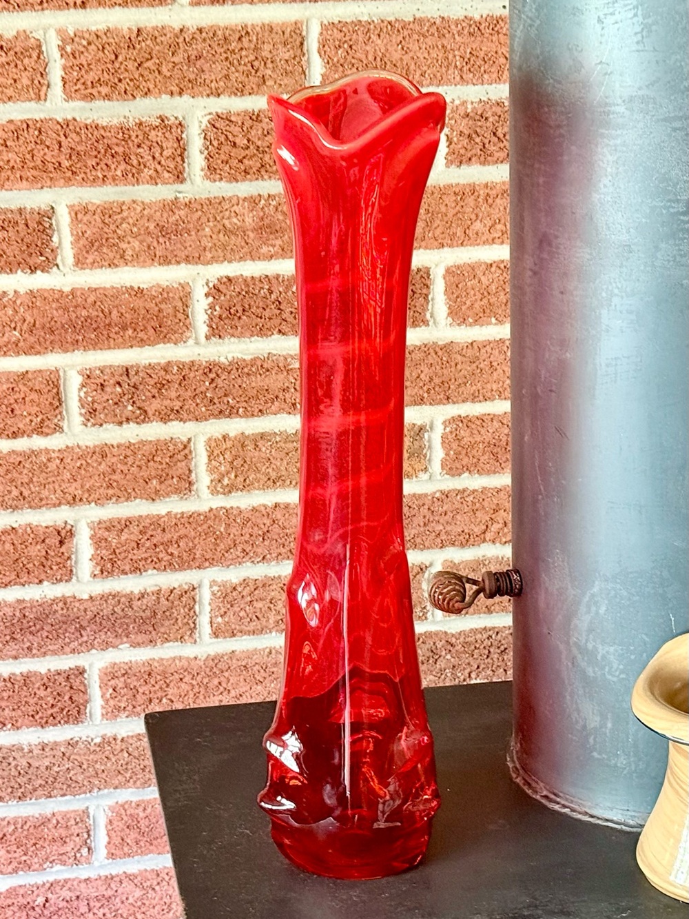 Viking Glass Persimmon Art Vase UV